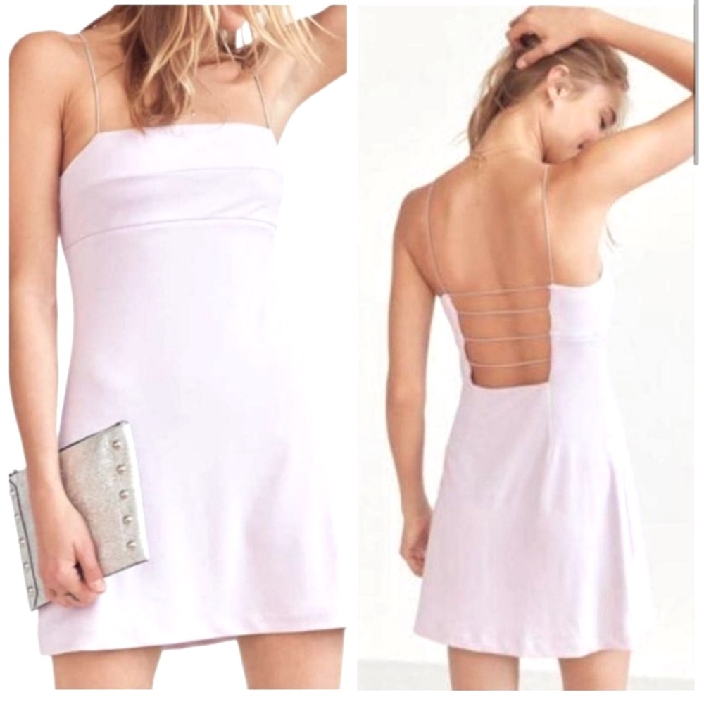 Silence + Noise White Spaghetti Strap Dress. Size Medium